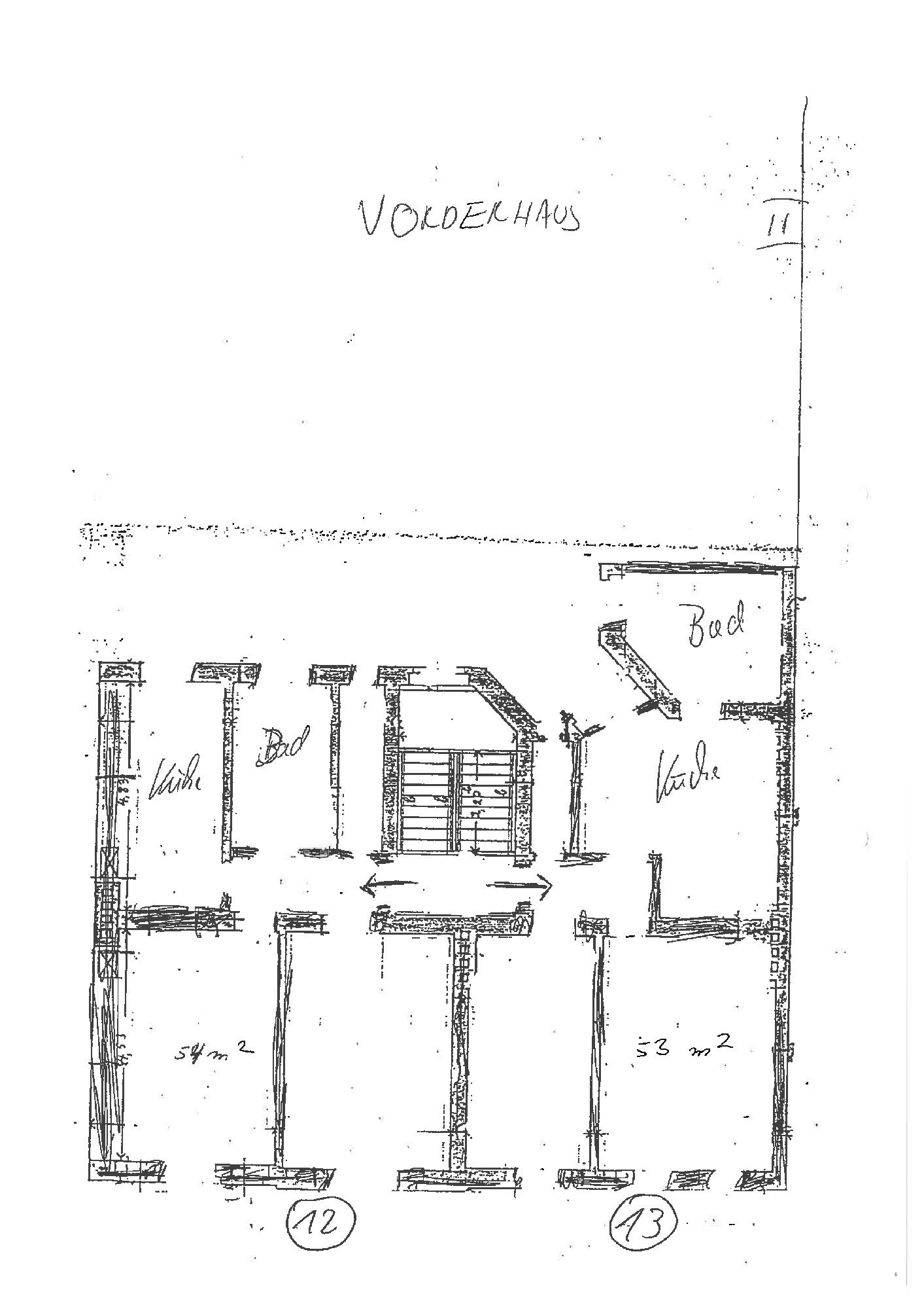 Grundrisse Vorderhaus 2.OG