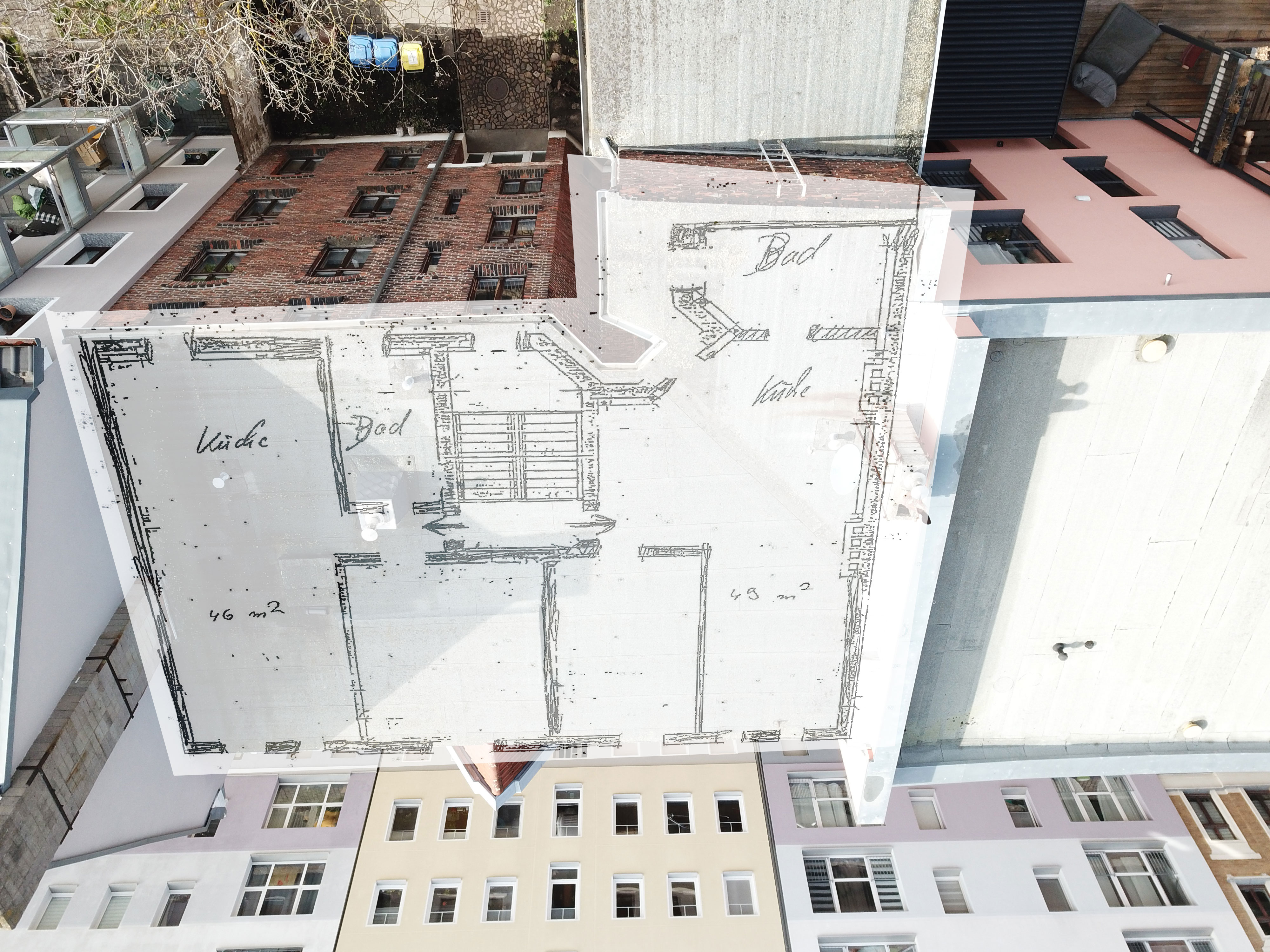 Grundriss aus der Luft