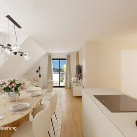 Wohnen auf zwei Ebenen: 3-Zimmerwohnung mit Studio und Süd-Ostbalkon - Essbereich