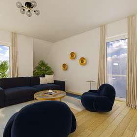 Wohnen auf zwei Ebenen: Komfortable und lichtdurflutete Maisonettewohnung in Renningen - Wohnzimmer - Virtuelles Staging