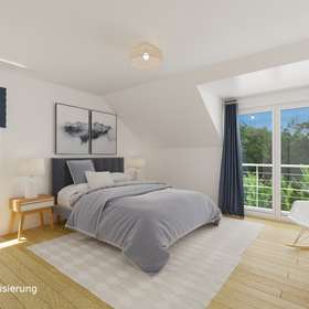 Lichtdurchflutete 5-Zimmer Galeriewohnung mit Süd-West Dachterrasse in Böblingen-Diezenhalde - Virtuelles Staging Elternzimmer 