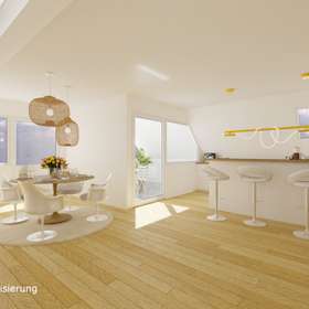 Moderne und helle 4-Zimmerwohnung im Penthouse-Stil - Essbereich 
