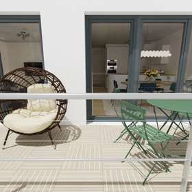 Wohnen auf zwei Ebenen: Komfortable und lichtdurflutete Maisonettewohnung in Renningen - Loggia- Virtuelles Staging