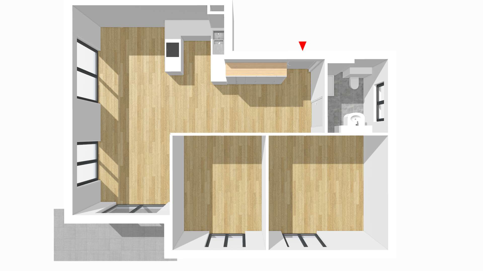 Grundriss: Helle Drei-Zimmerwohnung mit Terrasse in Hülben