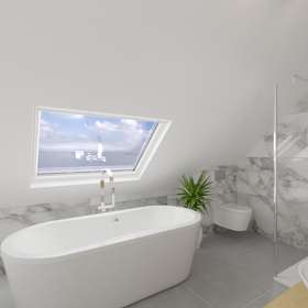 Wohnen auf zwei Ebenen: Komfortable und lichtdurflutete Maisonettewohnung in Renningen - Badezimmer - Virtuelles Staging