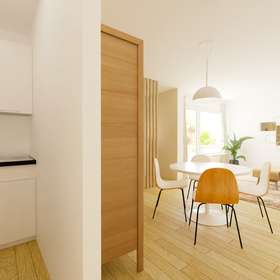 Wohnen in zentraler Wohnlage von Stuttgart-Sommerrain: 1-Zimmer-Appartement mit sonnigem Balkon! - Küche / Wohnen - Virtuelles Staging
