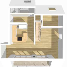 Wohnen auf zwei Ebenen: Komfortable und lichtdurflutete Maisonettewohnung in Renningen - Grundriss WG 6 EG_3D