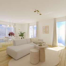 Helle 3-Zimmer Maisonettewohnung in zentraler, ruhiger Lage von Renningen mit Terrasse und Garten - Wohnzimmer - Virtuelles Staging