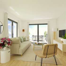 Helle Drei-Zimmerwohnung mit Terrasse - Wohnzimmer