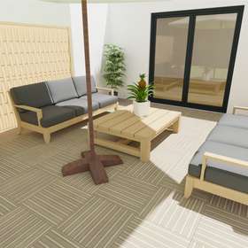 3-Zimmer-Wohnung · Renningen · 88 m² · 550.625 € kaufen - Terrasse EG (virtuelles Staging)