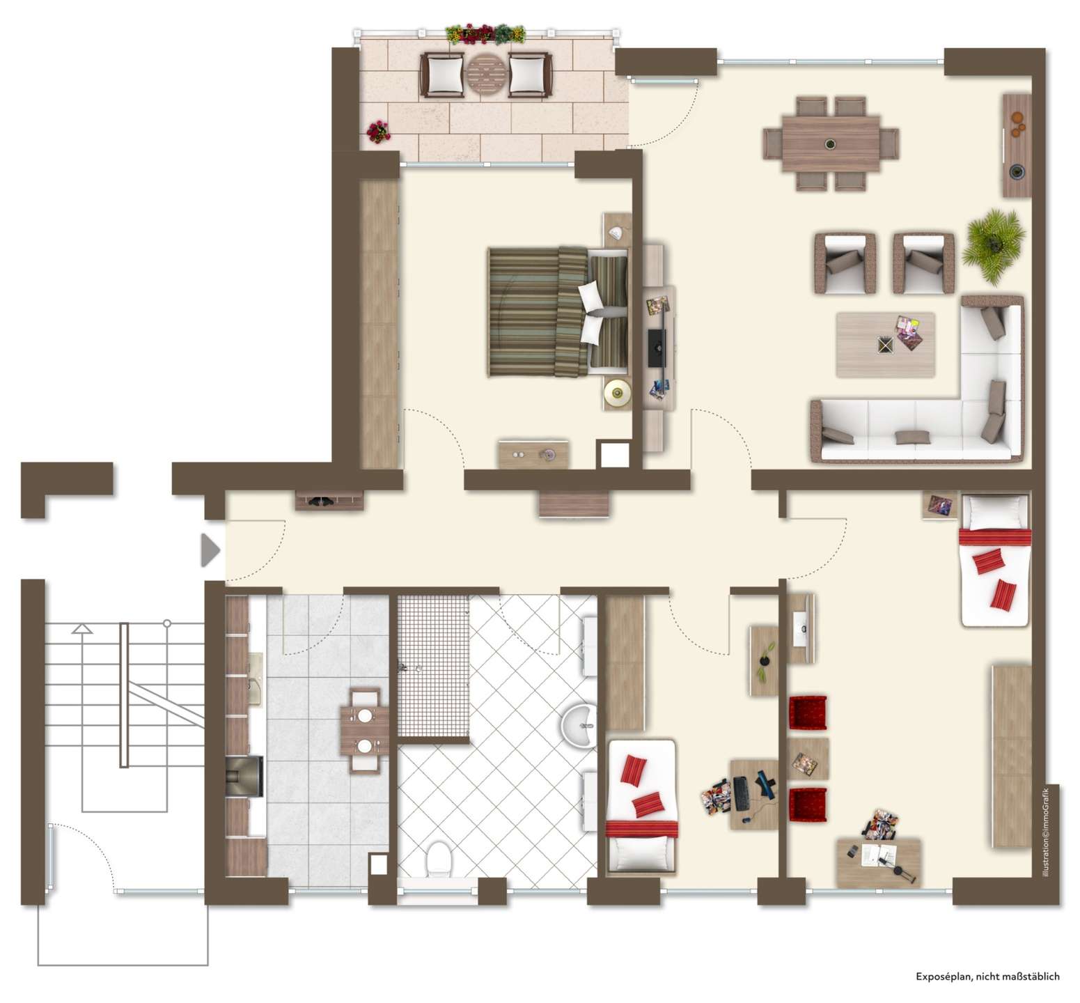 Grundriss: 4-Zimmer-Wohnung · Böblingen · 98 m² · 425.000 € kaufen in Böblingen
