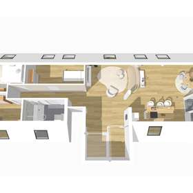 Moderne und helle 4-Zimmerwohnung im Penthouse-Stil - 3D-Grundriss