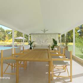 Einmaliges Anwesen, oberhalb des Atlantiks - unweit von Sesimbra! - Virtuelles Staging Grillbereich