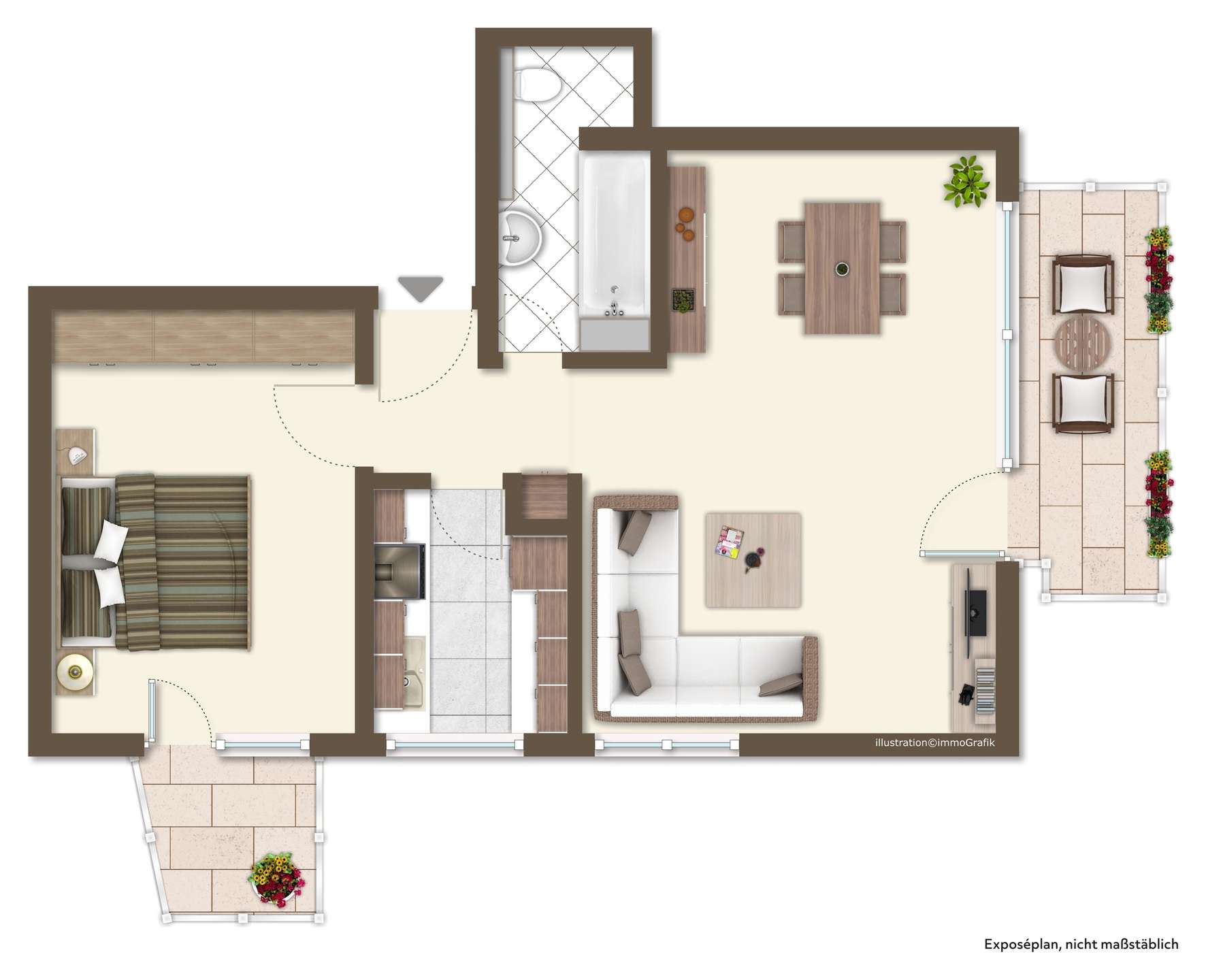 Grundriss: 2-Zimmer-Wohnung · Stuttgart · 54 m² · 235.000 € kaufen in Stuttgart