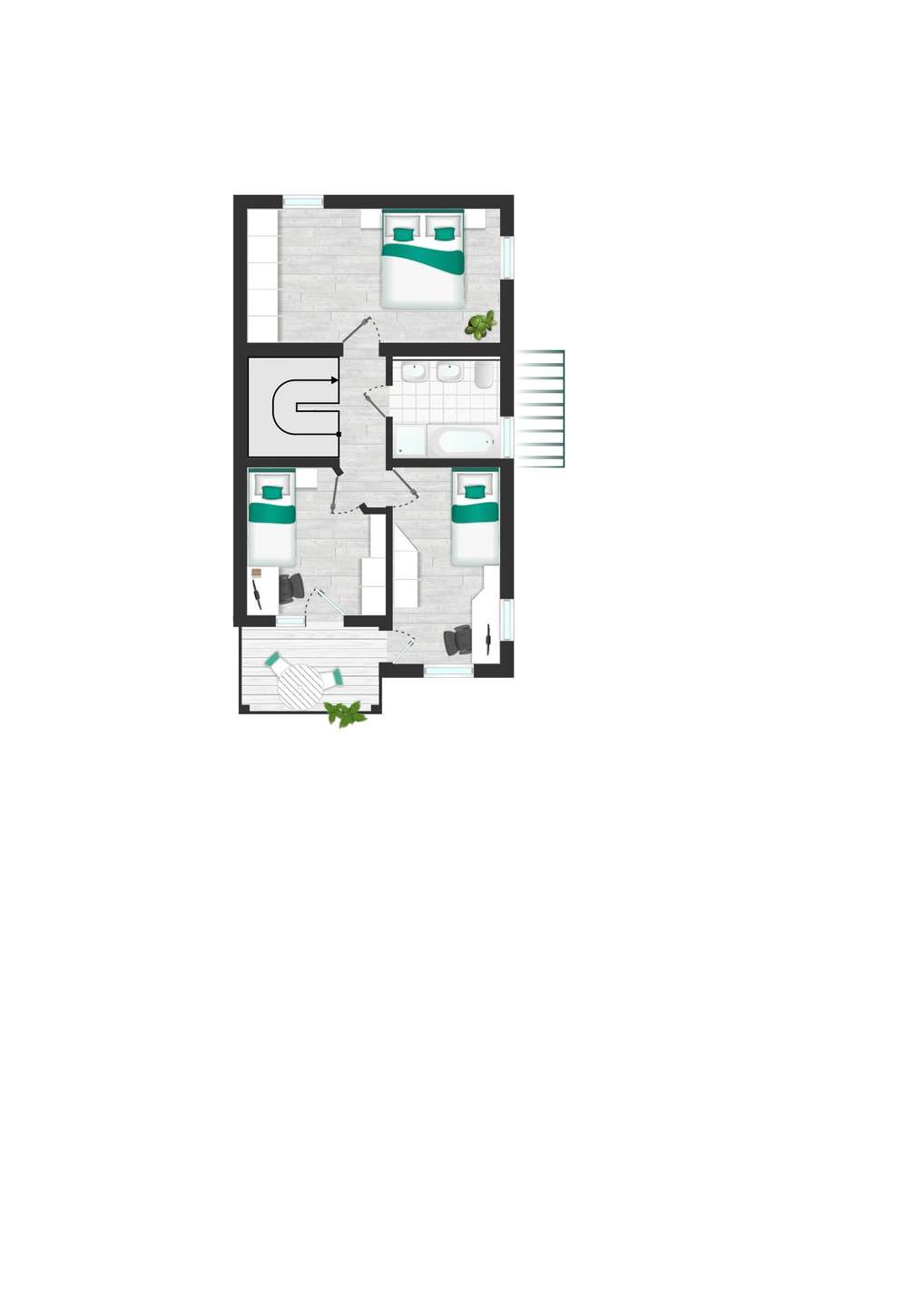 Grundriss 2: 5-Zimmer-Wohnung · Sindelfingen · 128 m² · 2.200 € Miete mieten in Sindelfingen