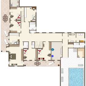 Luxuriöses Refugium: Einzigartige Villa auf 750qm mit indoor Pool in bevorzugter Lage von Ramstein - Grundriss EG