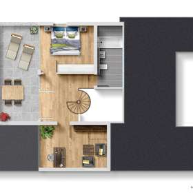 Lichtdurchflutete 5-Zimmer Galeriewohnung mit Süd-West Dachterrasse in Böblingen-Diezenhalde - Alternativen Grundriss für 2.Obergeschoss 