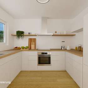 Lichtdurchflutete 5-Zimmer Galeriewohnung mit Süd-West Dachterrasse in Böblingen-Diezenhalde - Virtuelles Staging Küche