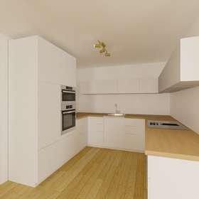 Ideal für die kleine Familie - Helle und großzügige Drei-Zimmerwohnung mit Terrasse - Küche - Virtuelles Staging