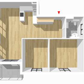 Lichtdurchflutete Drei-Zimmerwohnung mit Süd-Westbalkon - Grundriss