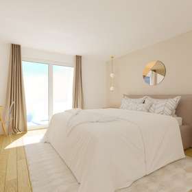 Ideal für die kleine Familie - Helle und großzügige Drei-Zimmerwohnung mit Terrasse - Schlafzimmer - Virtuelles Staging