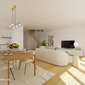 Lichtdurchflutete 5-Zimmer Galeriewohnung mit Süd-West Dachterrasse in Böblingen-Diezenhalde - Virtuelles Staging Wohnraum 