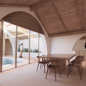 Sie suchen das Besondere? Serpa Altstadt: Grundstück mit projektiertem und genehmigten Bauvorhaben - Virtuelles Staging - Blick zum Pool