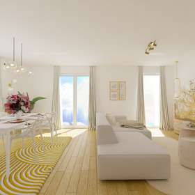 Helle 3-Zimmer Maisonettewohnung in zentraler, ruhiger Lage von Renningen mit Terrasse und Garten - Wohnzimmer - Virtuelles Staging