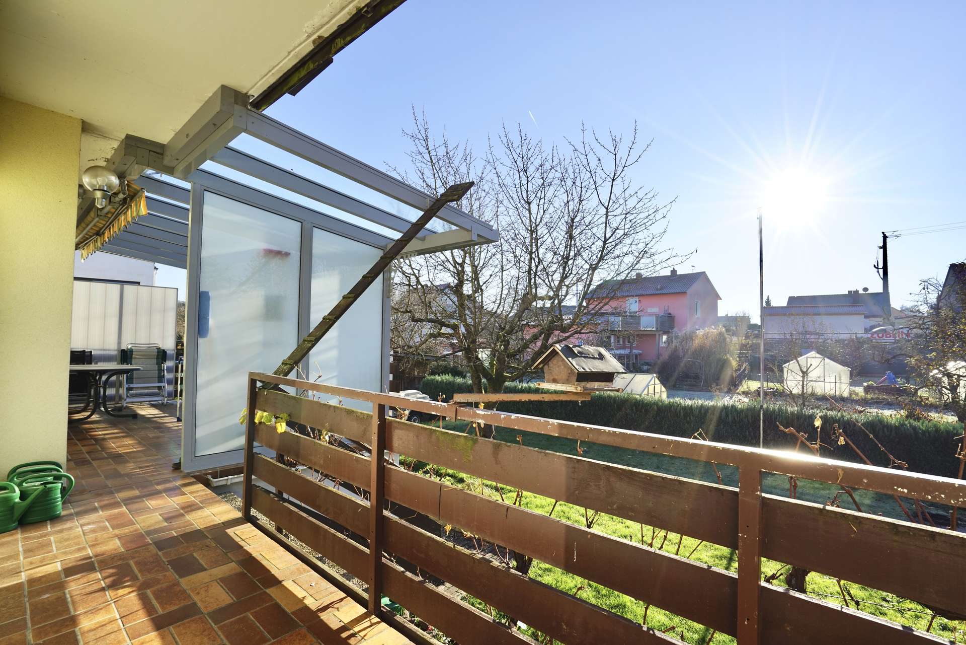 Balkon vom Wohnzimmer aus