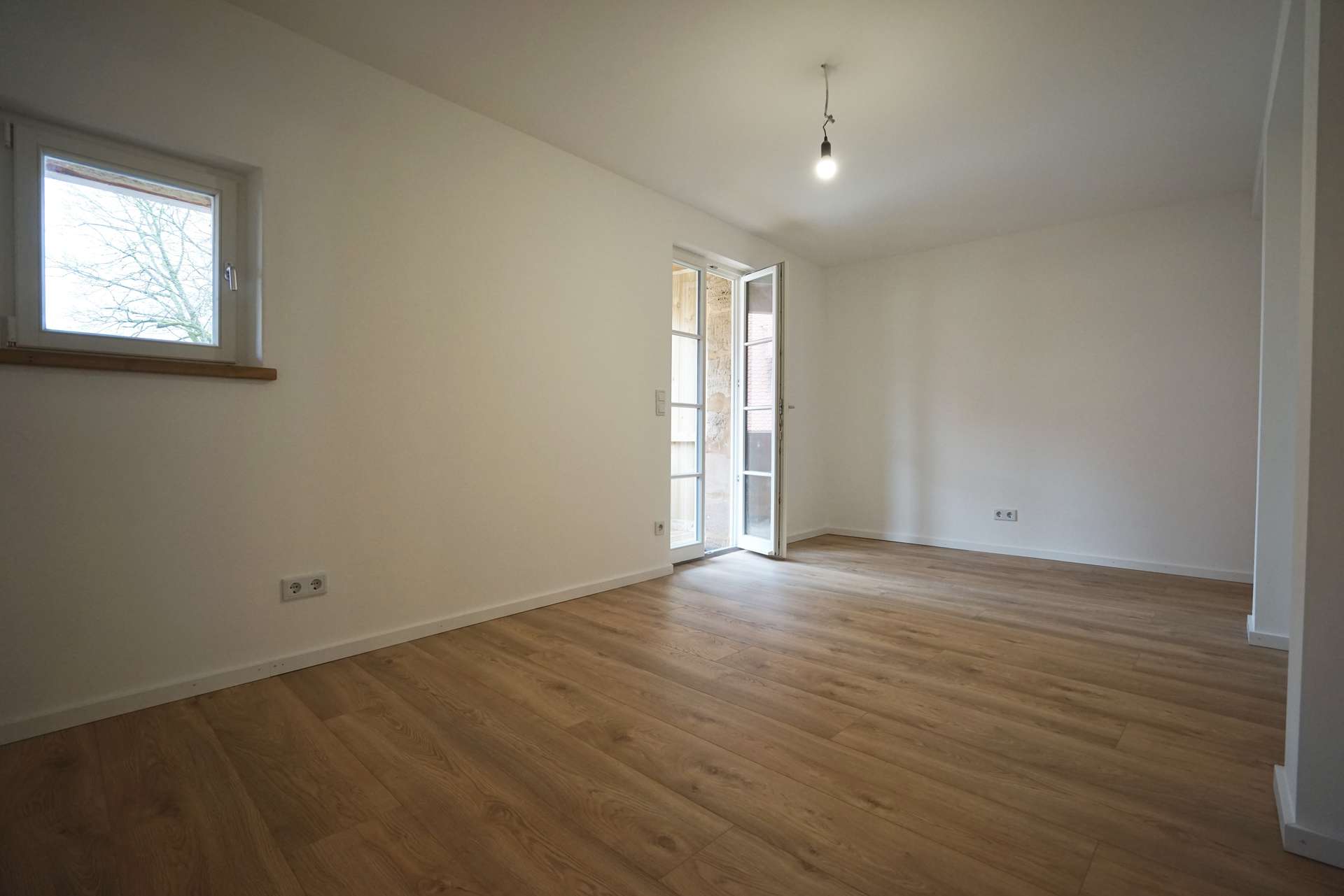 Vom Schlafzimmer aus auf den Balkon