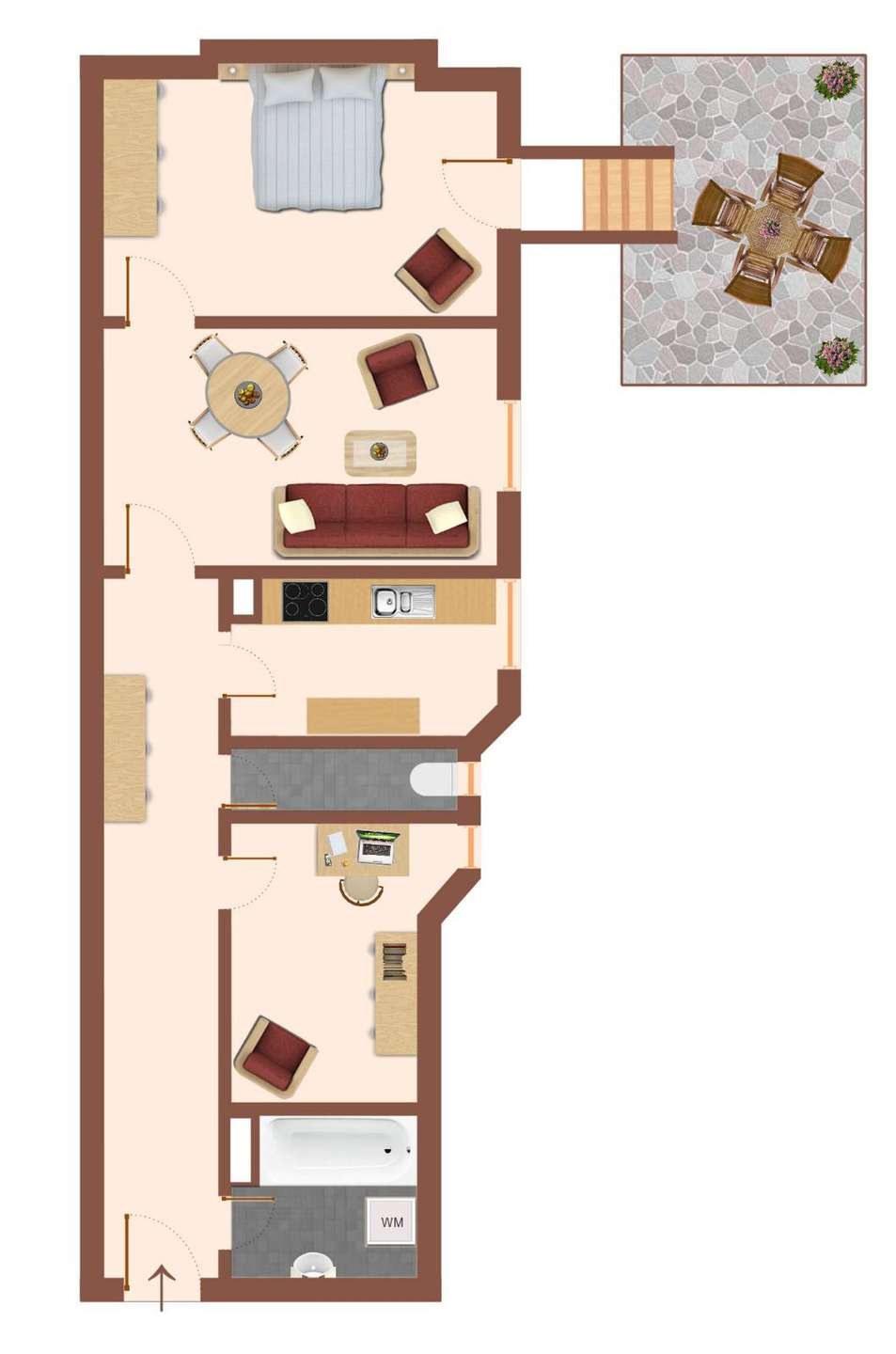 Grundriss 3- Zimmer Wohnung