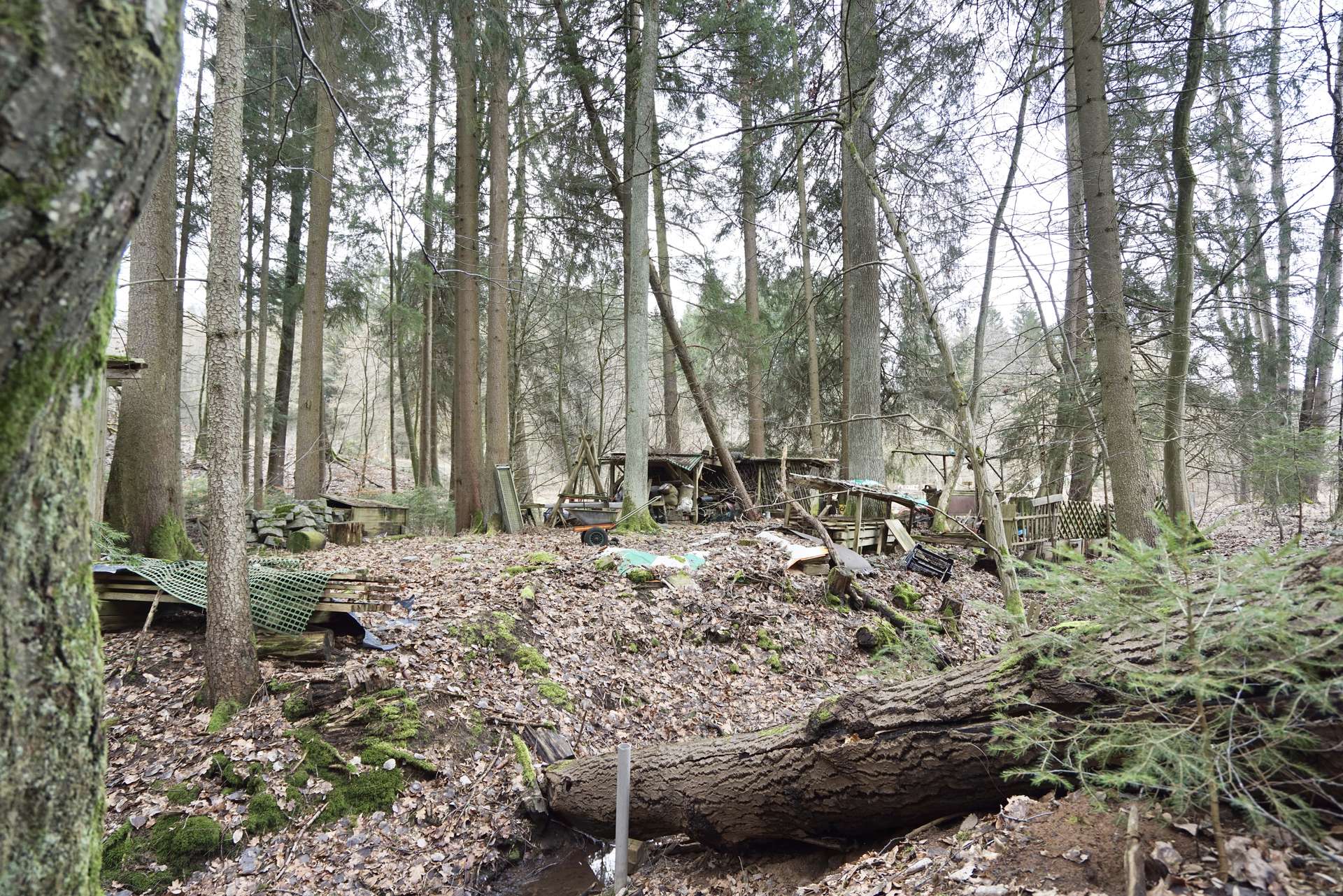 kleine Holzhütte vorhanden