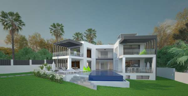 Aussergewöhnliches Projekt für Villa auf der Strandseite in Marbesa in Marbella