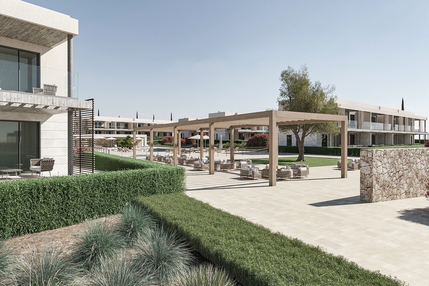 Neubau-Penthouse mit Terrassen in einer Anlage mit Pool in Sa Ràpita, Mallorca