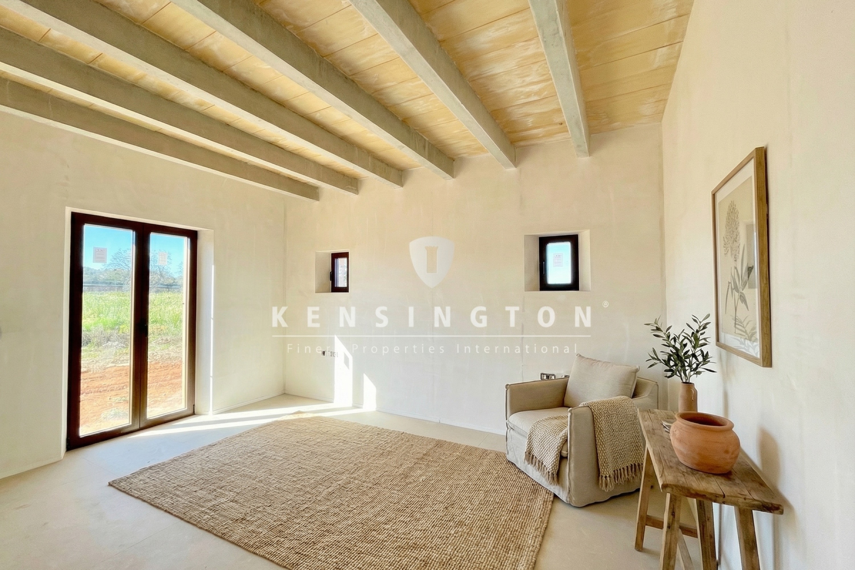 Moderne Natursteinfinca mit Blick auf die Kirche von Santanyí, Mallorca · Bildergalerie 14