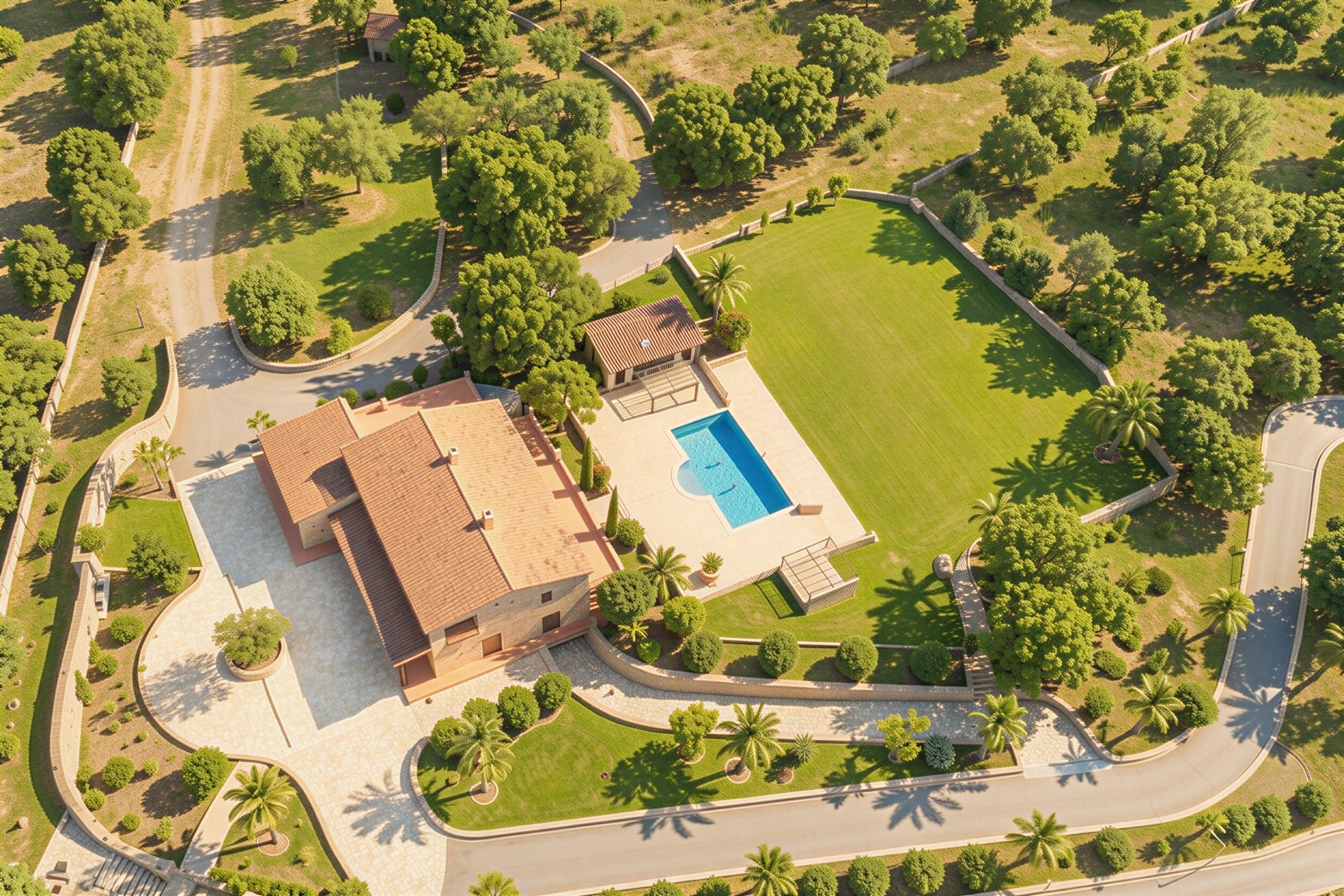 Natursteinfinca mit Pool, Pferdekoppel, Gästehaus und Weitblick (KAUF MÖGLICH)