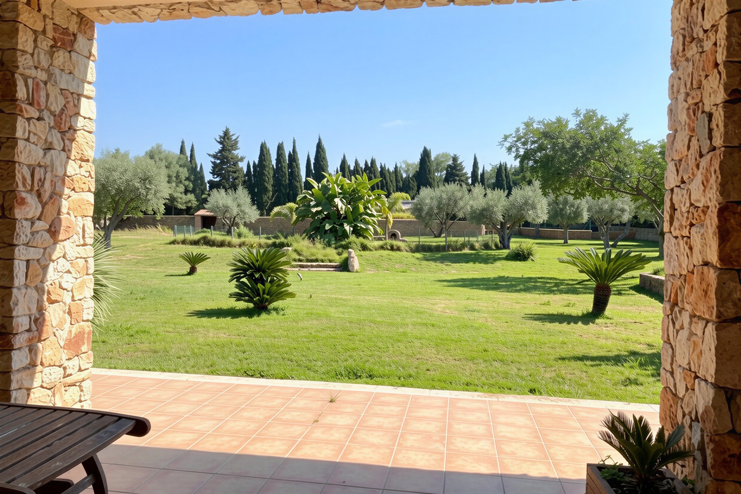 Großzügige Naturstein-Finca mit großem Pool und Meerblick vom 1. Stock