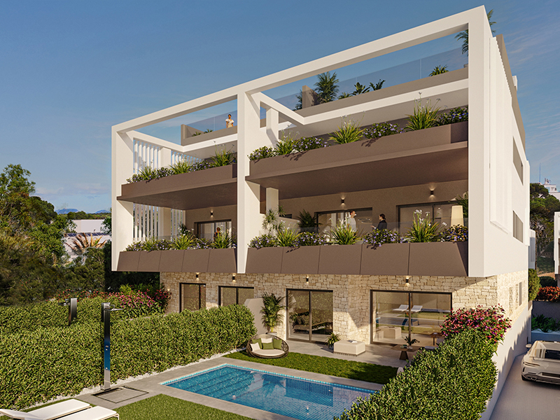 Neubau Maisonette-Wohnung mit Garten nahe Es Trenc in Colònia de Sant Jordi, Mallorca