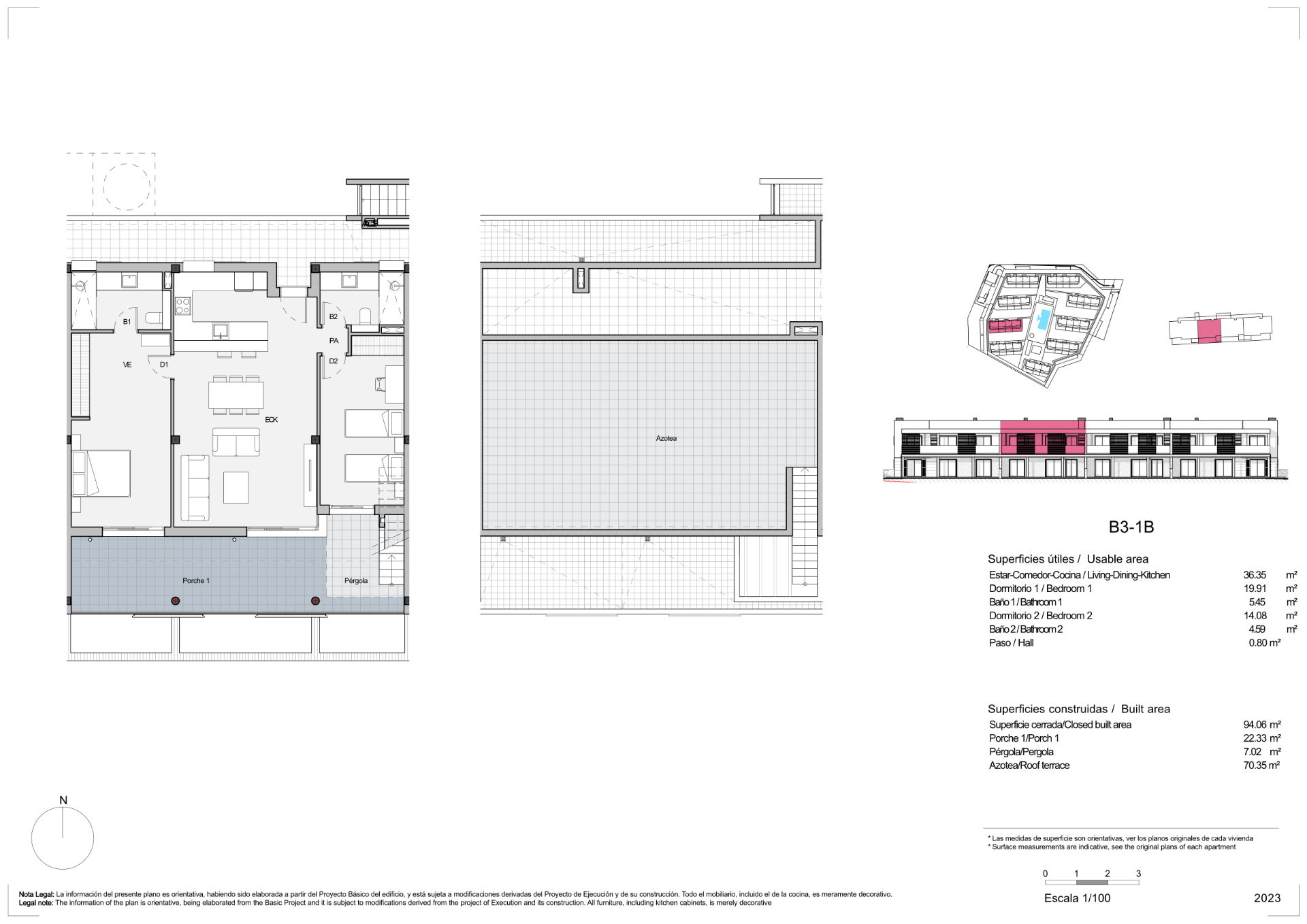 New-build penthouse with terraces in a complex with pool in Sa Ràpita, Mallorca floor plan