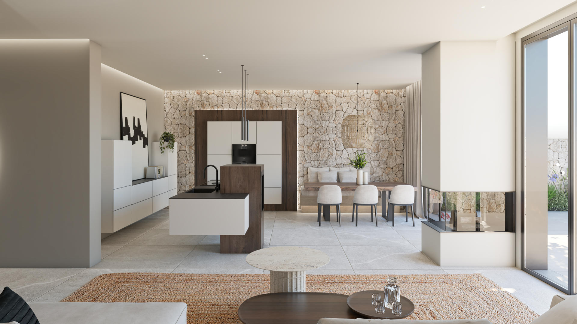 Stadthaus mit stilvollem Design, hochwertigen Materialien und Pool