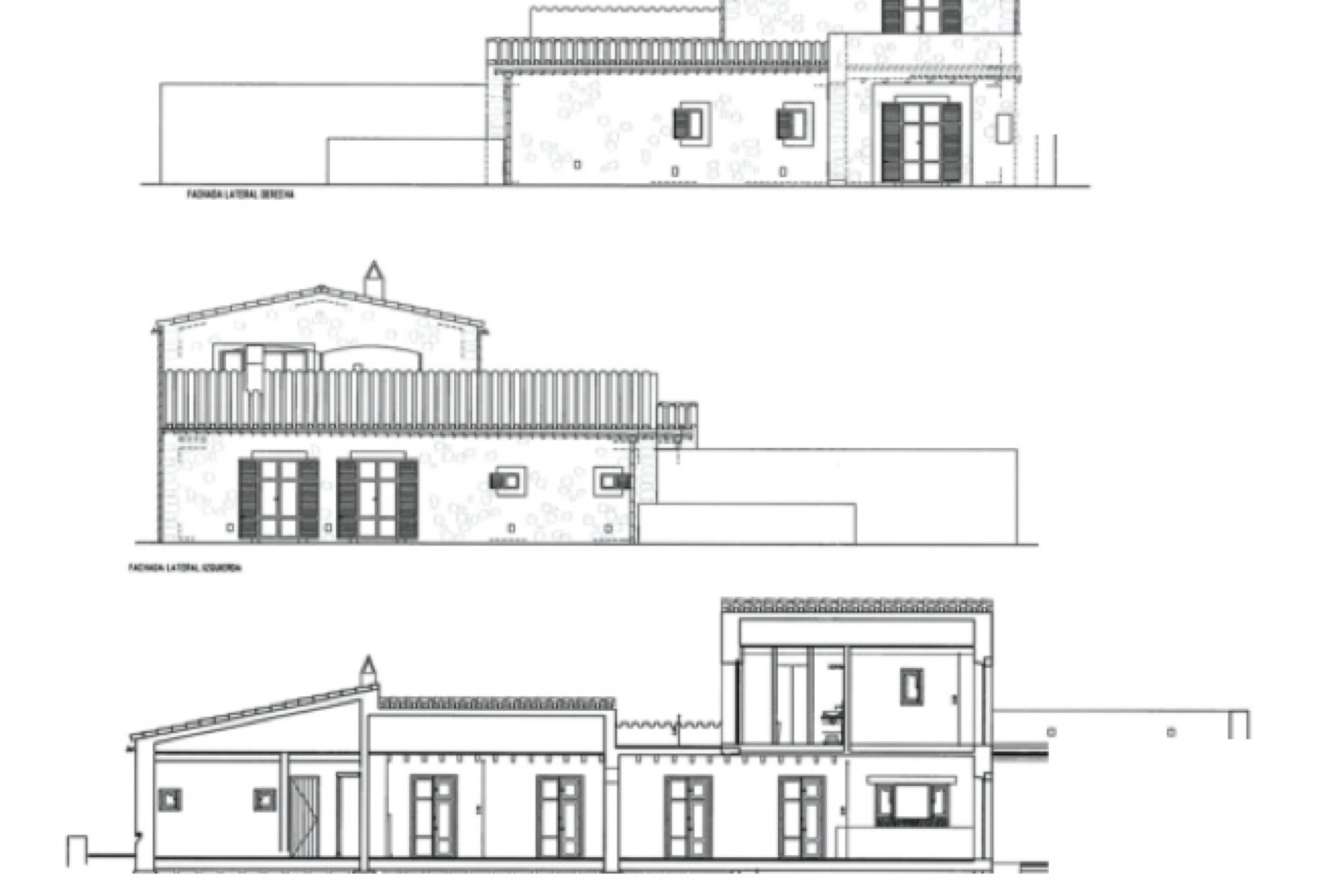 Moderne Natursteinfinca mit Blick auf die Kirche von Santanyí, Mallorca floor plan