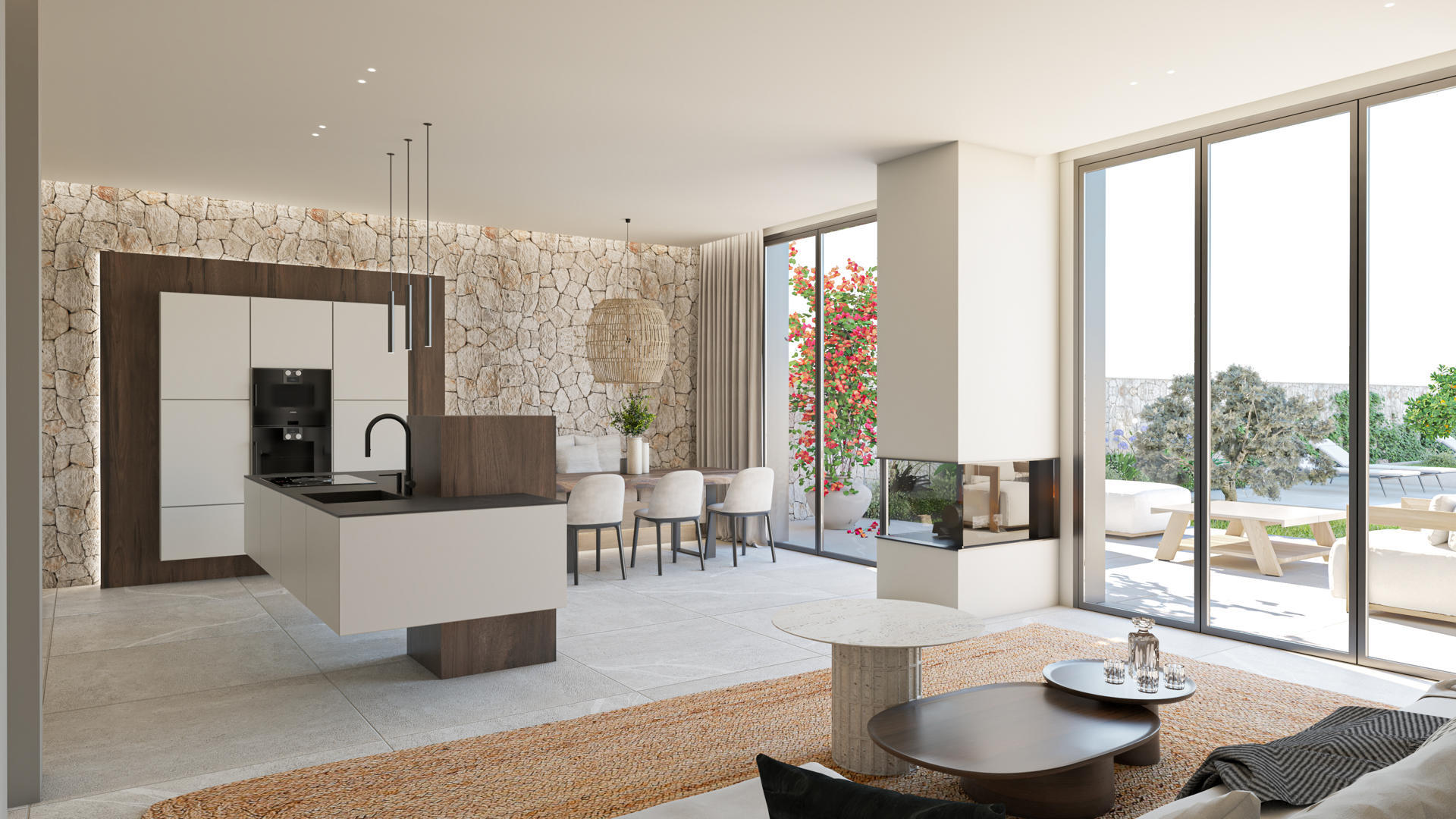Stadthaus mit stilvollem Design, hochwertigen Materialien und Pool