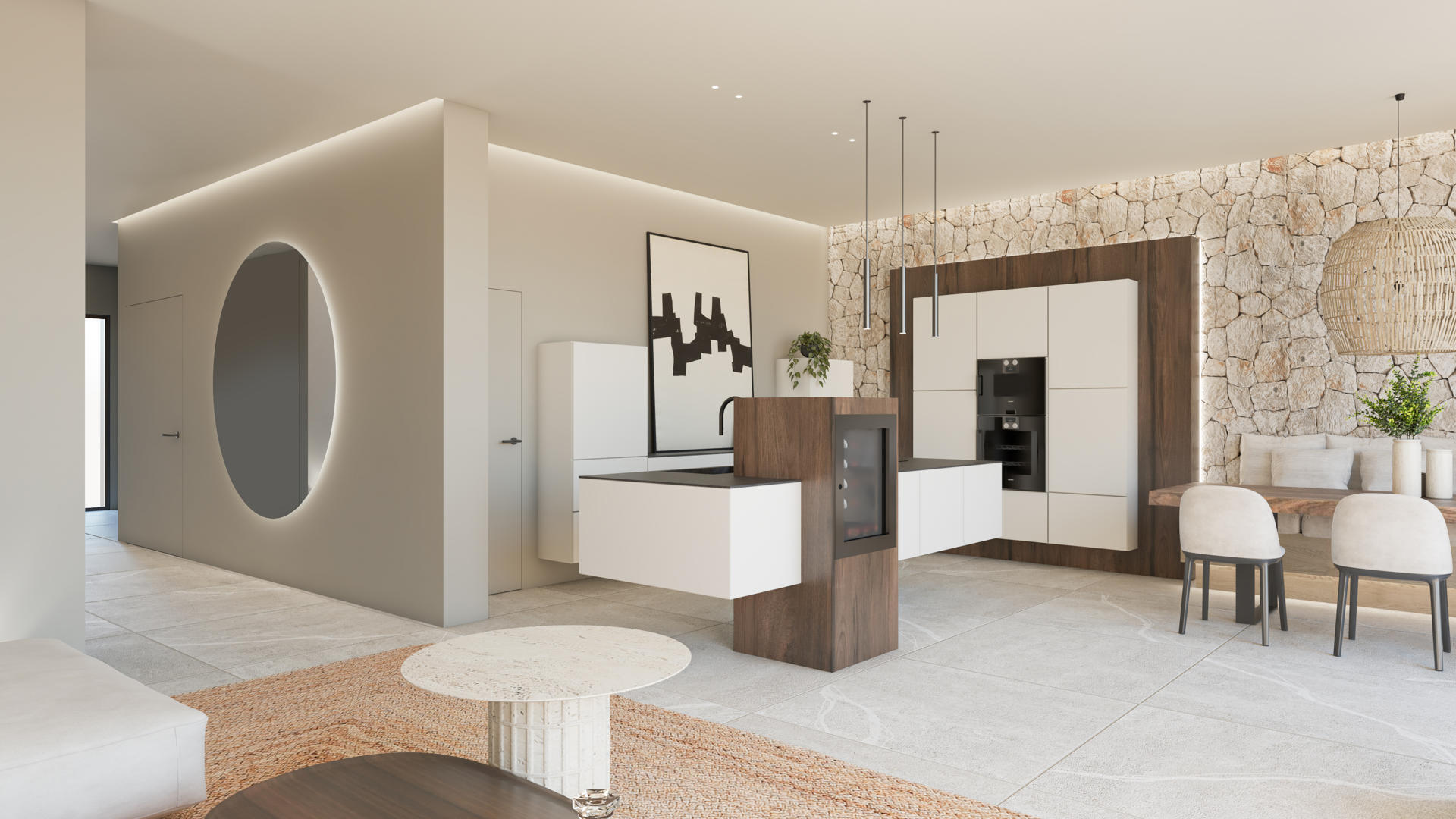 Stadthaus mit stilvollem Design, hochwertigen Materialien und Pool