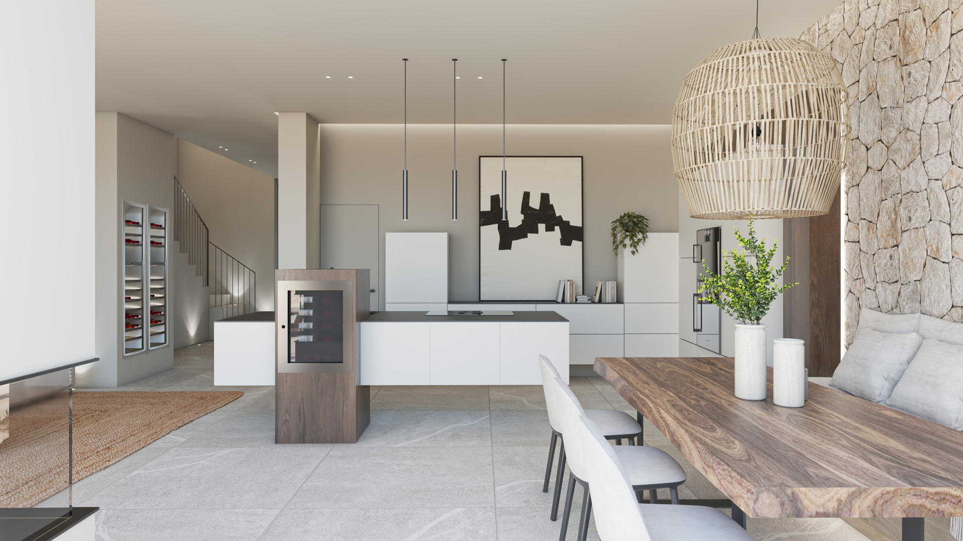 Stadthaus mit stilvollem Design, hochwertigen Materialien und Pool