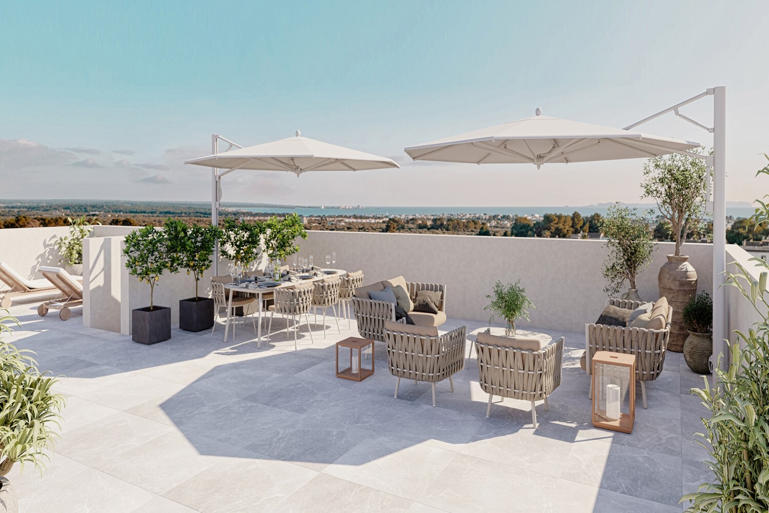 Neubau-Penthouse mit Terrassen in einer Anlage mit Pool in Sa Ràpita, Mallorca