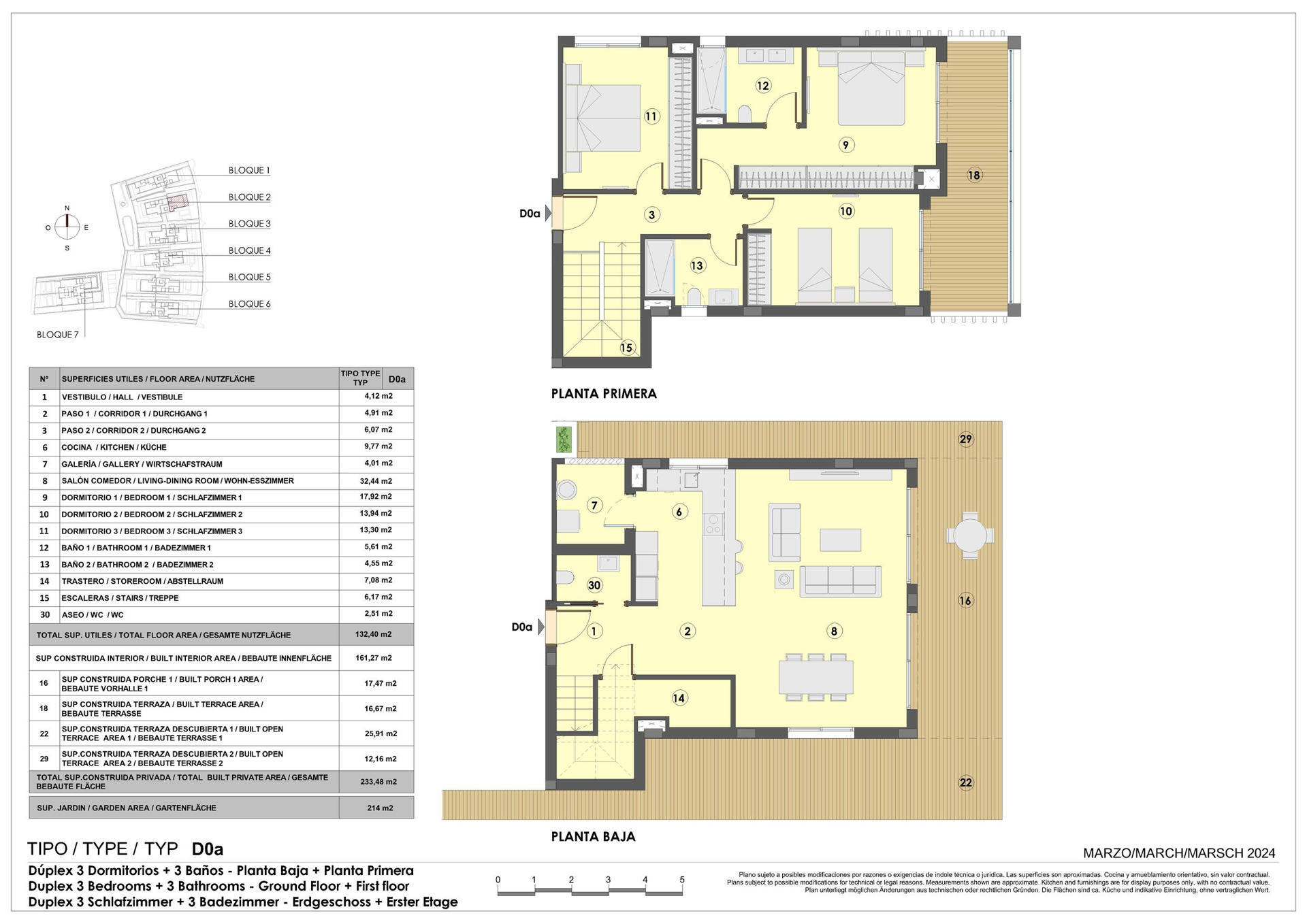 Neubau Maisonette-Wohnung mit Garten nahe Es Trenc in Colònia de Sant Jordi, Mallorca floor plan