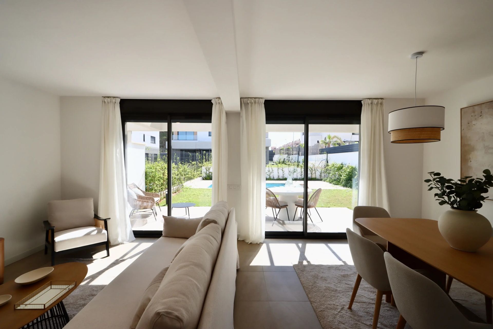 Ready-to-move-in new-build semi-detached house with partial sea view in Puig de Ros, Mallorca