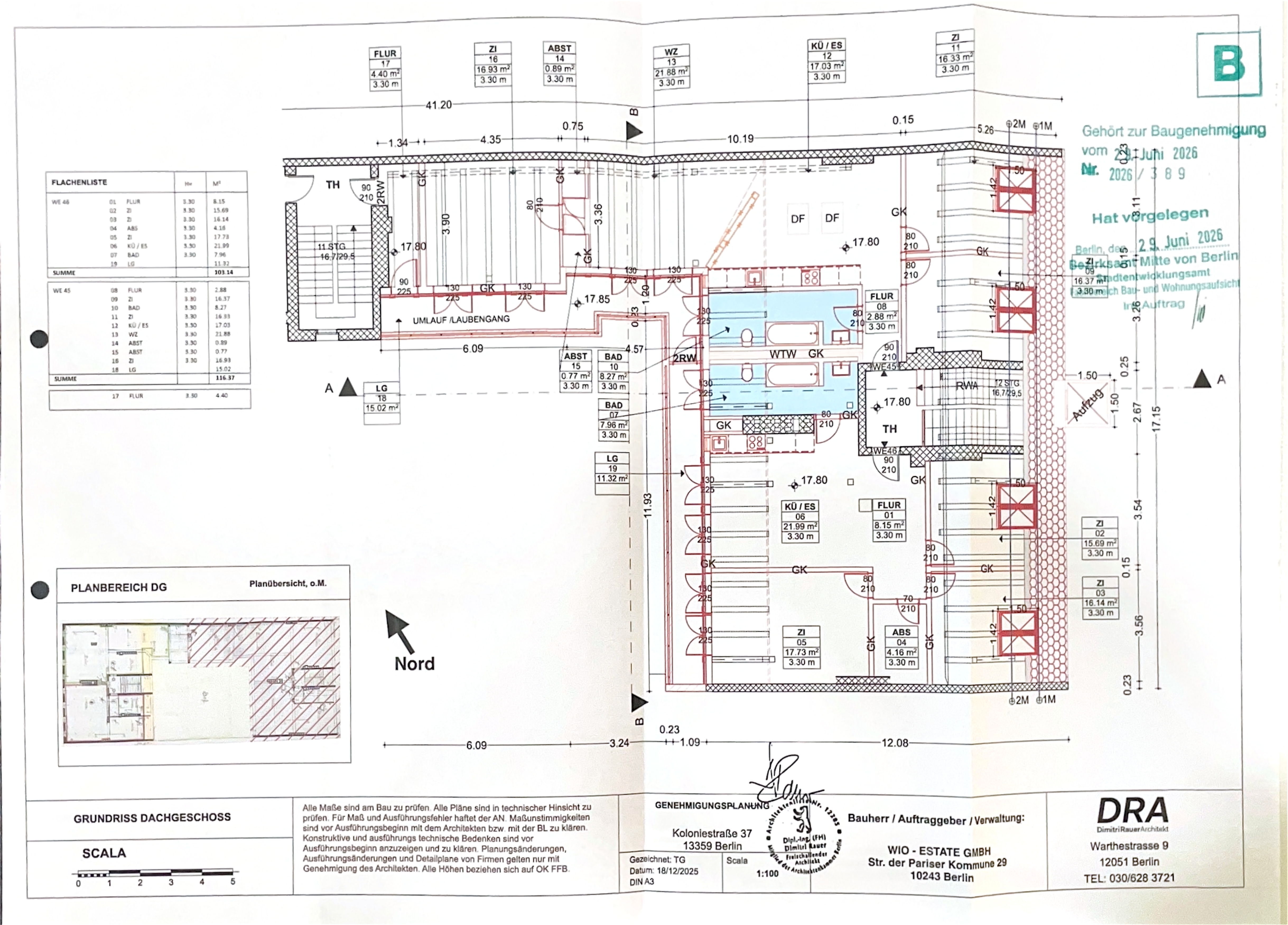 Grundriss DG WE 45 + 46 (genehmigt)