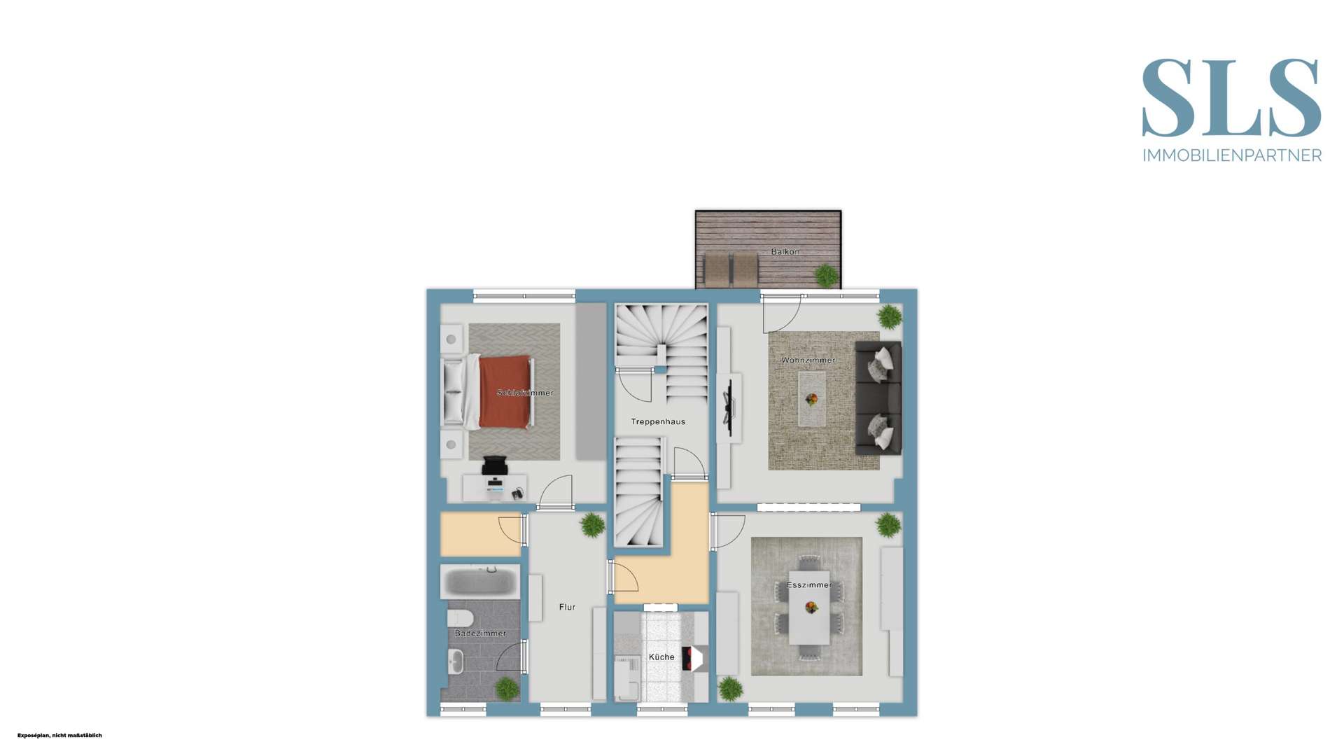 Grundriss-Skizze 1. Obergeschoß