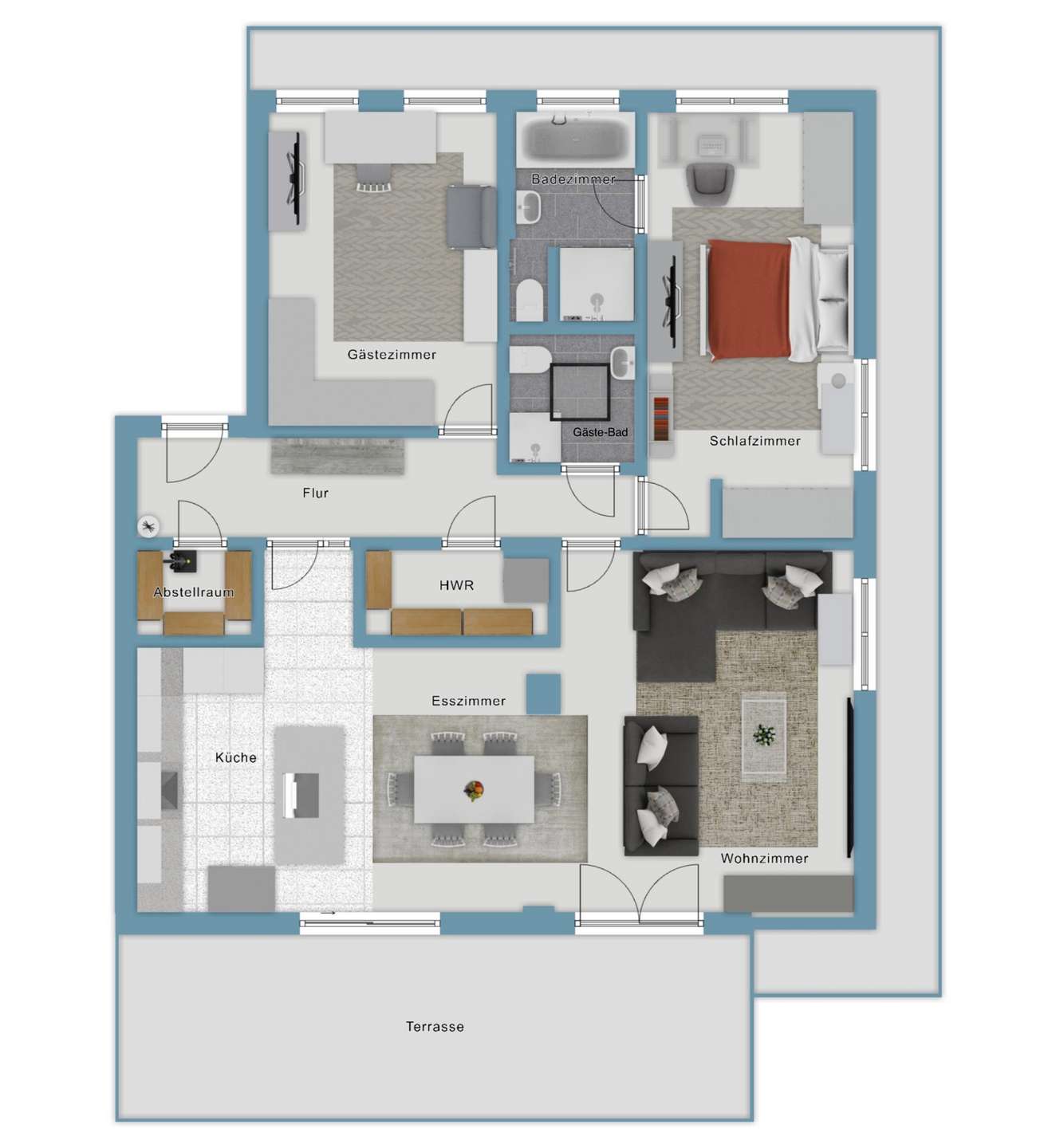 Grundriss-Skizze Penthouse
